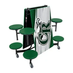 Customizable Mobile Stool Cafeteria Table - 8 Stools (8' L)
