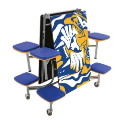 Customizable Mobile Stool Cafeteria Table - 8 Stools (8' L)