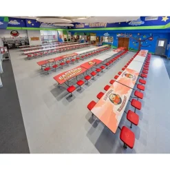 Customizable Mobile Stool Cafeteria Table - 12 Stools (12' L)
