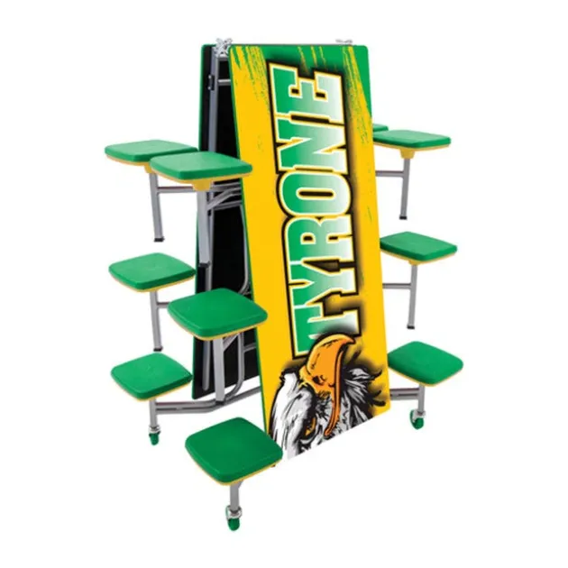 Customizable Mobile Stool Cafeteria Table - 12 Stools (12' L)