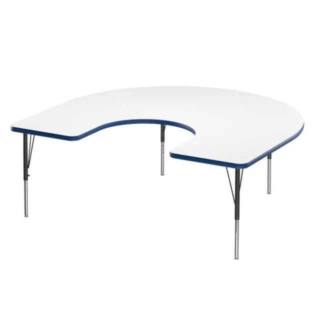 Deluxe Dry Erase Activity Table & Classic Student Chair Packages (60" x 66" Horseshoe - 1 Table & 6 Chairs)