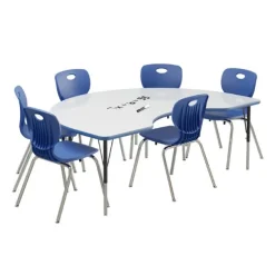 Deluxe Dry Erase Activity Table & Classic Student Chair Packages (48