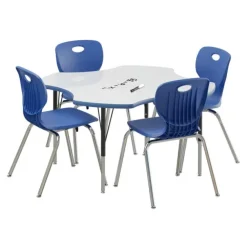 Deluxe Dry Erase Activity Table & Classic Student Chair Packages (48