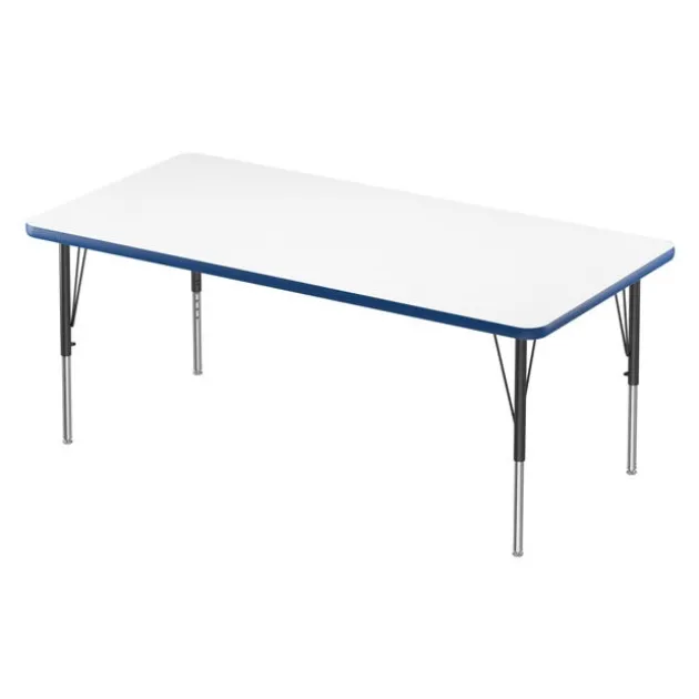 Deluxe Dry Erase Activity Table & Classic Student Chair Packages (30" x 72" Rectangle - 1 Table & 8 Chairs)