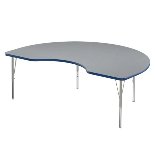 Deluxe HPL Activity Table & Classroom Student Chair Package (48" x 72" Kidney - 1 Table & 6 Chairs)