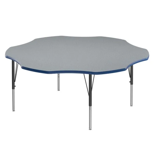 Deluxe HPL Activity Table & Classroom Student Chair Package (60" Flower - 1 Table & 6 Chairs)