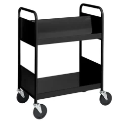 Double-Sided Book Truck w/ Sloping & Flat Shelves - 38