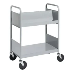 Double-Sided Book Truck w/ Sloping & Flat Shelves - 38
