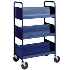 Double-Sided Book Truck w/ 3 Sloping Shelves - 47