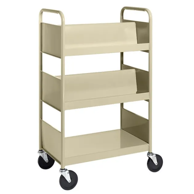 Double-Sided Combination Cart w/ Flat & Sloped Shelves - 47"H