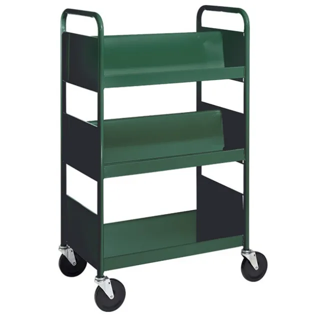 Double-Sided Combination Cart w/ Flat & Sloped Shelves - 47"H