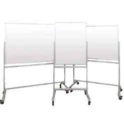 Double-Sided Mobile Magnetic Glass Marker Boards