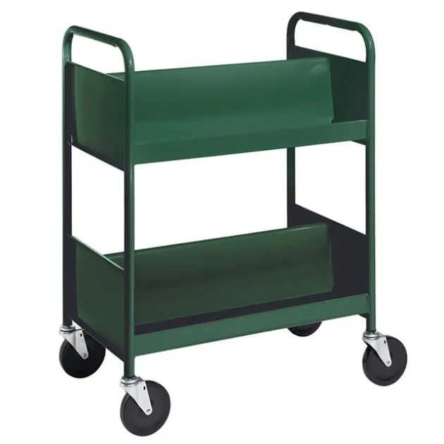 Double-Sided 2-Shelf Combination Cart w/ Sloped Shelves - 38"H