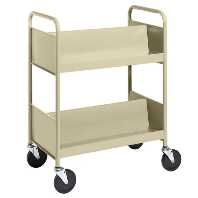 Double-Sided 2-Shelf Combination Cart w/ Sloped Shelves - 38"H