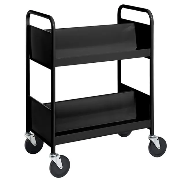 Double-Sided 2-Shelf Combination Cart w/ Sloped Shelves - 38"H
