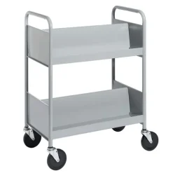Double-Sided 2-Shelf Combination Cart w/ Sloped Shelves - 38