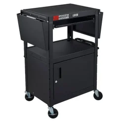 Drop Leaf Steel Computer Workstation With Keyboard Tray & Cabinet