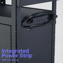 Drop Leaf Steel Computer Workstation With Keyboard Tray & Cabinet