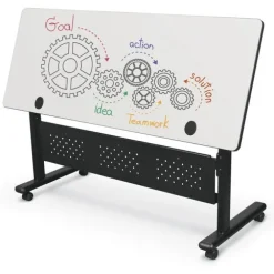 Dry Erase Adjustable Height Flipper Folding Tables