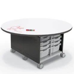 Dry Erase Compass Island Round Cabinet - 29"H