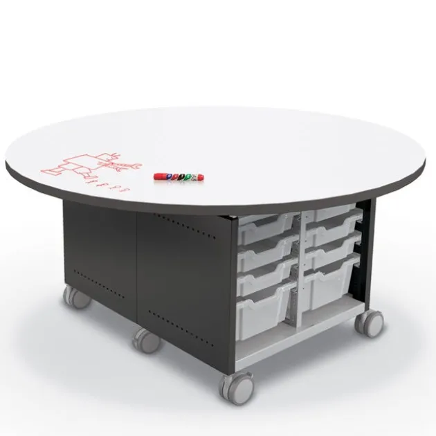 Dry Erase Compass Island Round Cabinet - 29"H