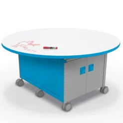 Dry Erase Compass Island Round Cabinet - 29"H