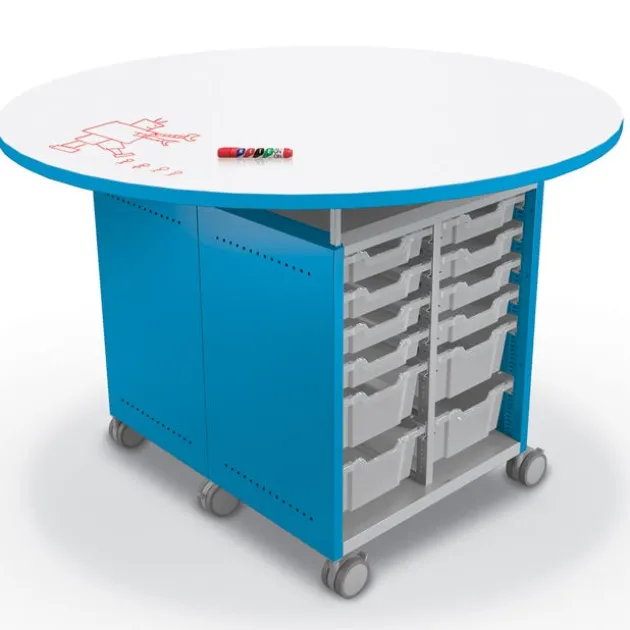 Dry Erase Compass Island Round Cabinet - 42"H