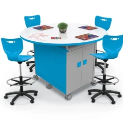 Dry Erase Compass Island Round Cabinet - 42"H