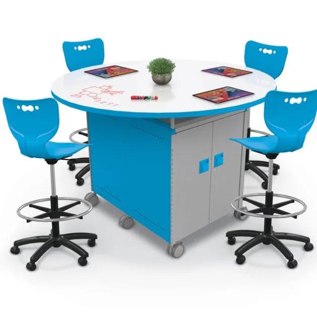 Dry Erase Compass Island Round Cabinet - 42"H