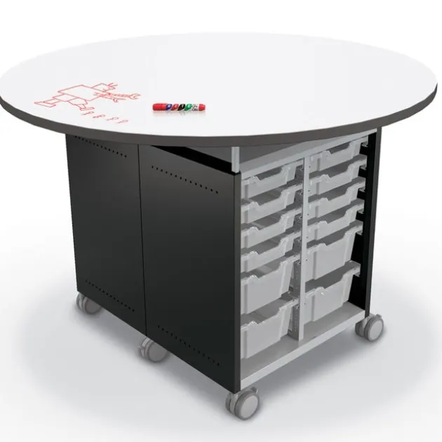 Dry Erase Compass Island Round Cabinet - 42"H