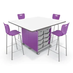 Dry Erase Compass Island Square Cabinet - 42"H