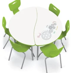 Dry Erase Half Round Creator Table & Hierarchy Chair Packages