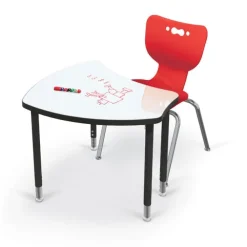 Dry Erase Small Shapes Desk & Hierarchy 4-Leg Chair (18'' H) Package