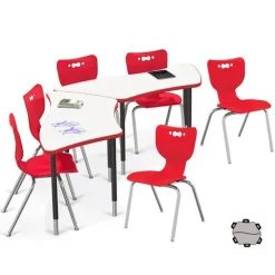 Dry Erase Trapezoid Creator Table & Hierarchy Chair Packages