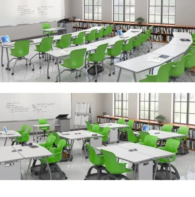 Echo Series Dry Erase Chevron Training Table (19'' x 60'')