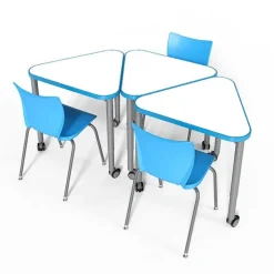 Elemental Triangle Adjustable Student Desk with Dry Erase Laminate Top