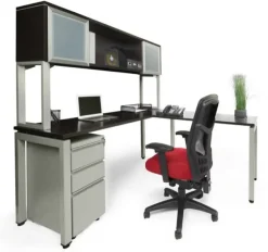 Elements L-Shaped Desk w/ Hutch