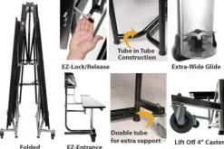 Elliptical Mobile Bench Cafeteria Table (10' L)