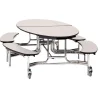 Elliptical Mobile Bench Cafeteria Tables