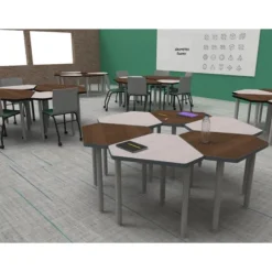 ELO OnVoy Mini Diamond Student Desk w/ Push-Pin Adjustable Round Legs