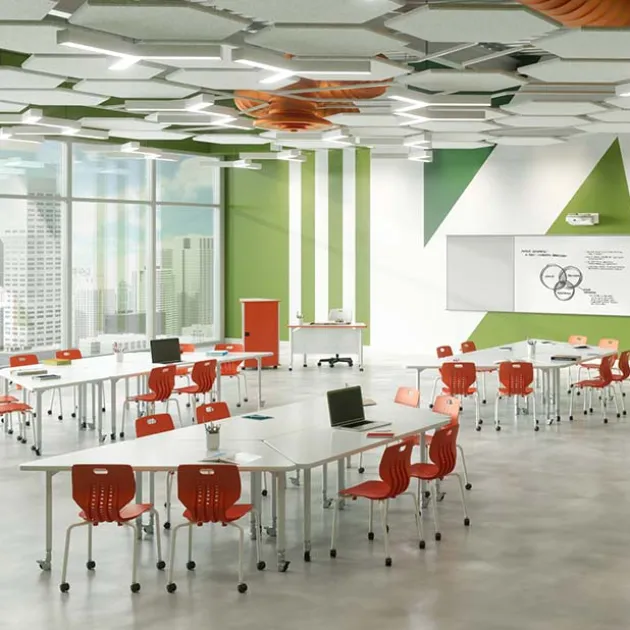 Emoji 4-Leg School Chairs with Casters