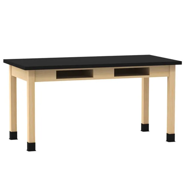 Epoxy Resin Maple Science Table with Book Compartment (30'' D X 72'' W)