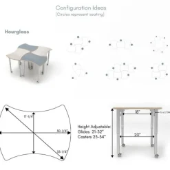 ESTO Hourglass Student Desk (T-Mold Edge)