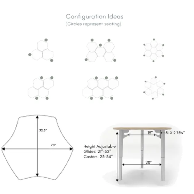 ESTO Hyve Student Desk (T-Mold Edge)