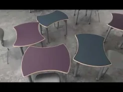 ESTO Hyve Table with Perch Hyve Soft Seating Package, Cascara Teakwood Laminate