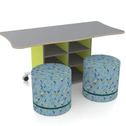 ESTO Inverse Wave Table with Perch Circle Soft Seating Package, Tennis Ball Finish