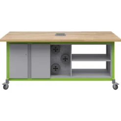 Explorer Dual Storage Cabinet with Peg Board Maker Tables by Haskell