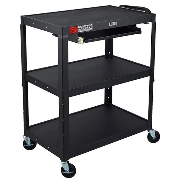 Extra Large Adjustable Height Steel AV Carts