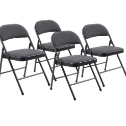 Fabric Padded Basics Steel Folding Chairs (4 Pack)