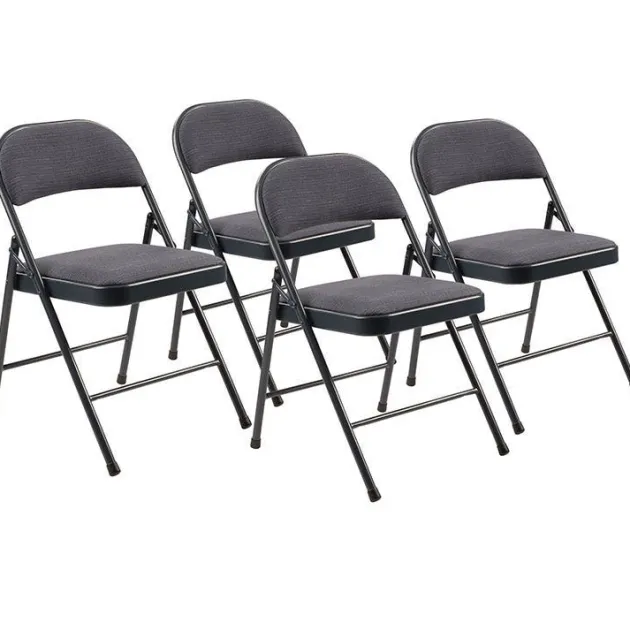 Fabric Padded Basics Steel Folding Chairs (4 Pack)